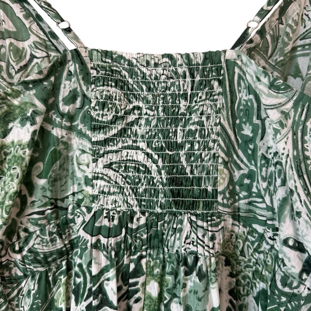 True Destinations Green Patterned Women's Maxi Sun Dress, Medium - Picture 7 of 8